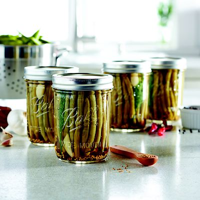 6 Ball Wide Mouth Embossed Glass Jam Jars and Lids 473ml image(2)