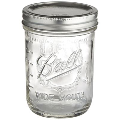 6 Ball Wide Mouth Embossed Glass Jam Jars and Lids 473ml image(6)