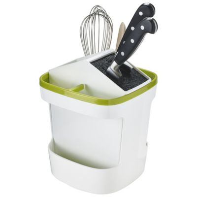 ILO Revolving Knife Block & Utensil Store White/Green image(1)