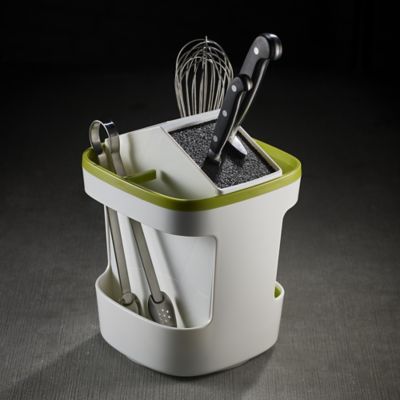 ILO Revolving Knife Block & Utensil Store White/Green alt image 2
