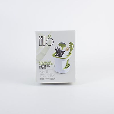 ILO Revolving Knife Block & Utensil Store White/Green alt image 9