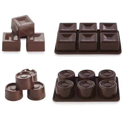 Silicone Round & Square 6 Chocolate Moulds x2 Lakeland