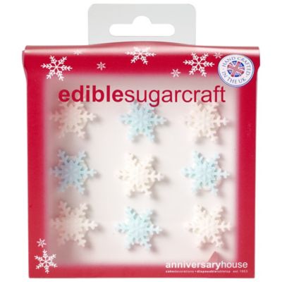 9 Sparkly Snowflake Sugarcraft Cake Toppers - (Image 3)