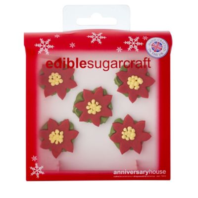 5 Poinsettia Sugarcraft Cake Toppers - (Image 2)