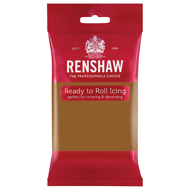 Renshaw Ready to Roll Coloured Icing - 250g Teddy Bear Brown image(1)