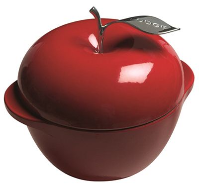 Lodge Cast Iron Apple Dutch Oven Pot Red Lakeland