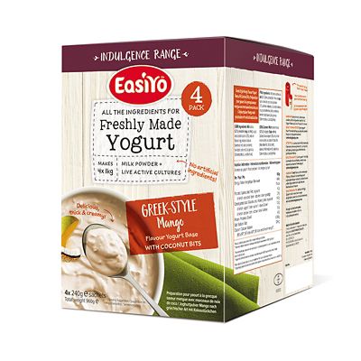 EasiYo Indulgence Greek Style Mango with Coconut Yogurt Mix x 4 image(1)