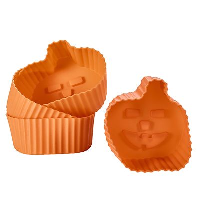 Halloween Pumpkin Silicone Cupcake Cases - 6 Pack image(1)