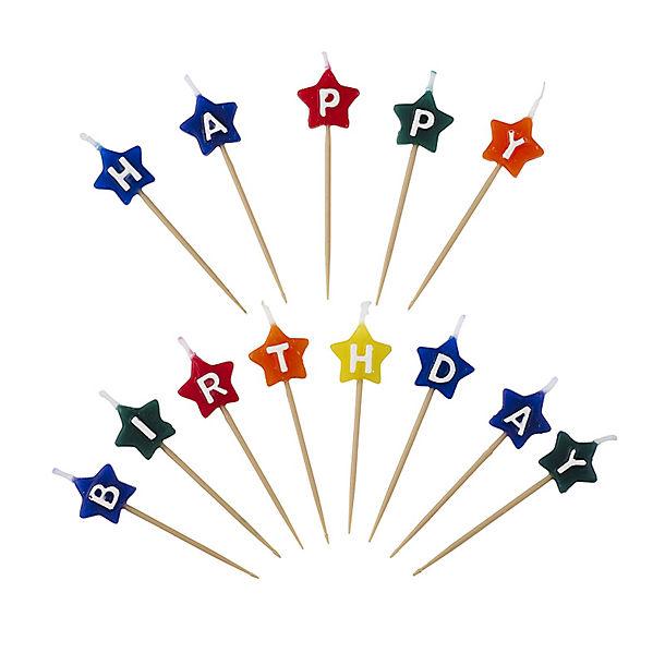 Star-Shaped Happy Birthday Candles image(1)