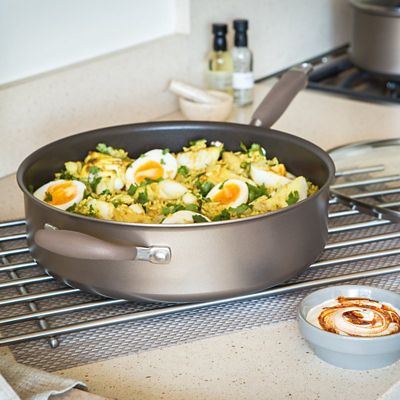 Anolon Advanced 28cm Glass-Lidded Covered Saute Pan Umber image(9)