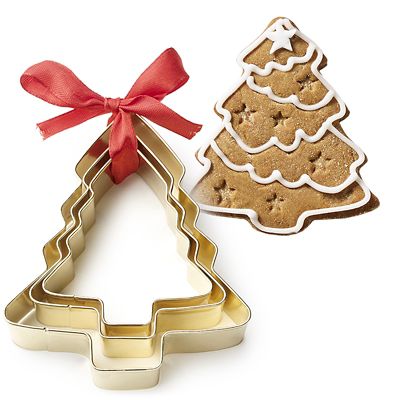 Golden Christmas Tree Cookie Cutters Set of 3 image(1)