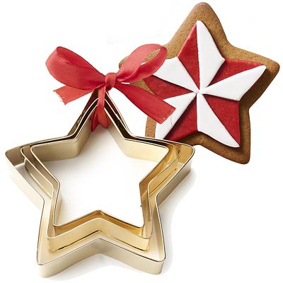 Golden Christmas Star Cookie Cutters Set of 3 image(1)