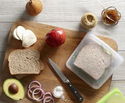 Stasher Reusable Food Storage Bag Clear - Sandwich Bag Size 450ml - (Image 2)