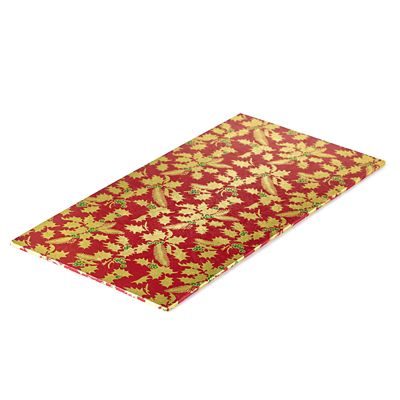 Holly Design Yule Log Cake Board - Red and Gold 12cm x 25cm image(1)