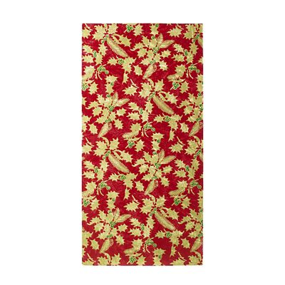 Holly Design Yule Log Cake Board - Red and Gold 12cm x 25cm image(2)