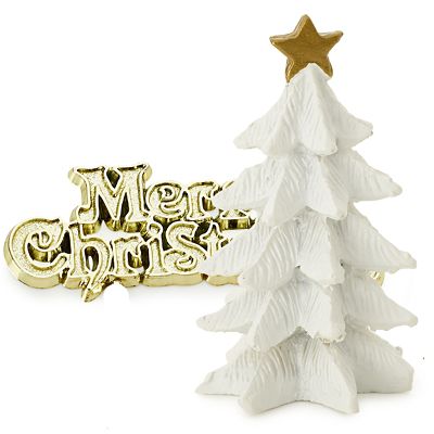White Christmas Tree Merry Christmas Cake Toppers Lakeland