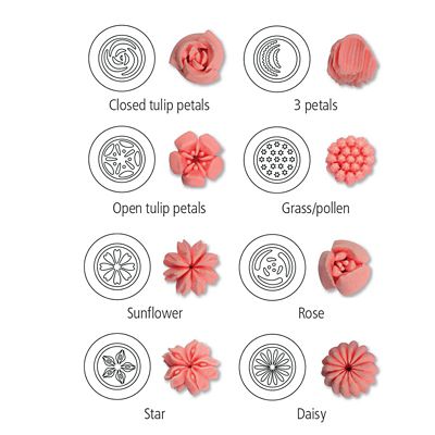 Lakeland Russian Nozzle Icing Set - 8 Nozzles and 3 Piping Bags - (Image 3)