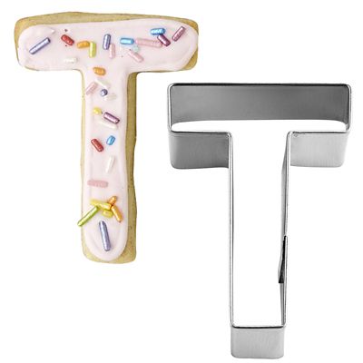 Letter T Alphabet Stainless Steel Cookie Cutter - (Image 1)