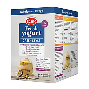 EasiYo Indulgence Greek Style Flavour Selection Pack Yoghurt Mix x 4