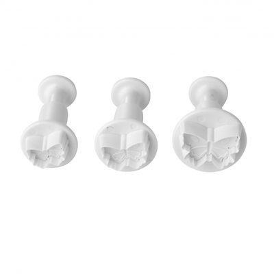 3 Mini Fondant Icing Cutters Butterfly Shaped - (Image 3)