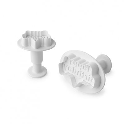 2 Mini Fondant Icing Cutters Happy Birthday - (Image 2)