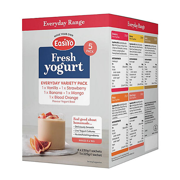 EasiYo Everyday 5 Flavour Variety Pack Yoghurt Mix x 5 image(1)
