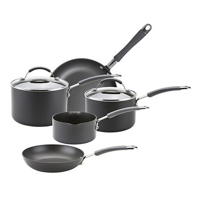 Meyer Hard Anodised 5Piece Induction Pan Set Lakeland