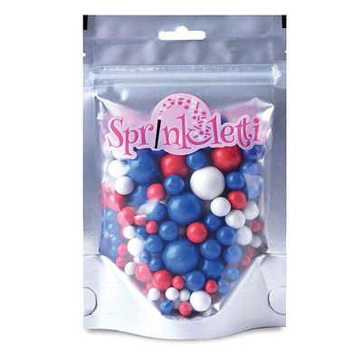 Scrumptious Sprinkles Red White and Blue Sprinkletti Pearls 100g image(1)