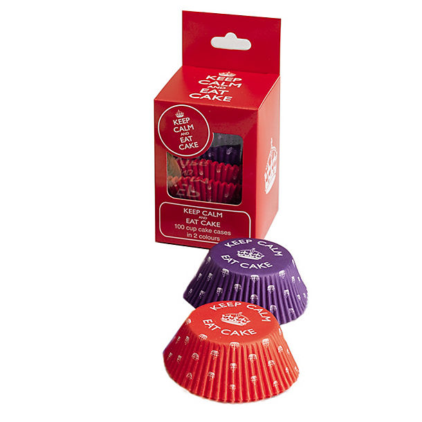 Celebrate Britain Keep Calm Cupcake Cases Pack of 100 Red-Purple image(1)