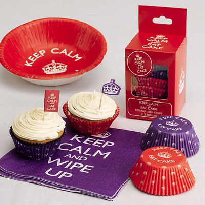 Celebrate Britain Keep Calm Cupcake Cases Pack of 100 Red-Purple image(2)