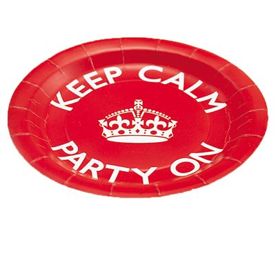 Celebrate Britain Keep Calm Paper Plates Pack of 8 image(1)