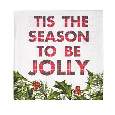 Talking Tables Botanical Holly Christmas Paper Cocktail Napkins x 20 image(2)