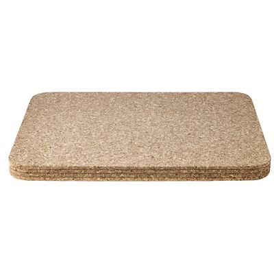 T G Woodware Large Rectangular Cork Table Mats Set Of 4 Lakeland