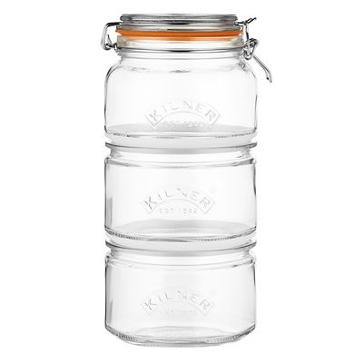 Kilner Stackable Glass Storage Jar Set – 900ml and 2 x 880ml - (Image 2)