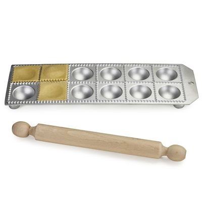 Eppicotispai Cast Aluminium Ravioli Tray with Rolling Pin image(3)