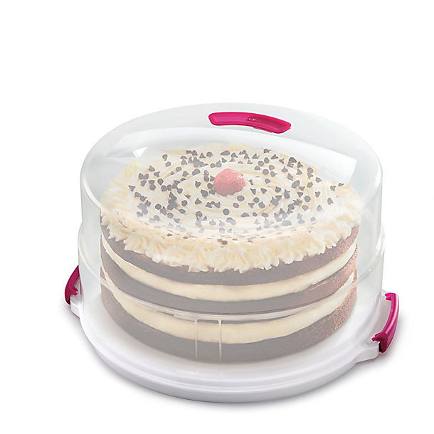 2 in 1 Height Adjustable Cake Carrier Caddy - Round Holds 30cm Cakes image(1)