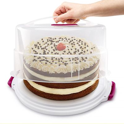 2 in 1 Height Adjustable Cake Carrier Caddy - Round Holds 30cm Cakes image(2)