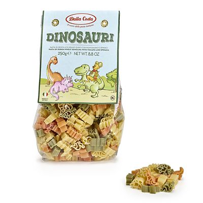 Dalla Costa Tricolour Dinosaur Pasta Shapes 250g | Lakeland