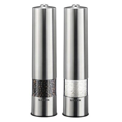 Grind Salt-Pepper Grinder Set of 2, Stainless Steel Refillable Salt & –  BillF