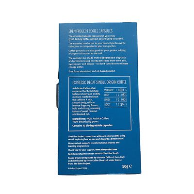 Eden Project Biodegradable Coffee Capsules Espresso Decaf – Pack of 10 image(3)