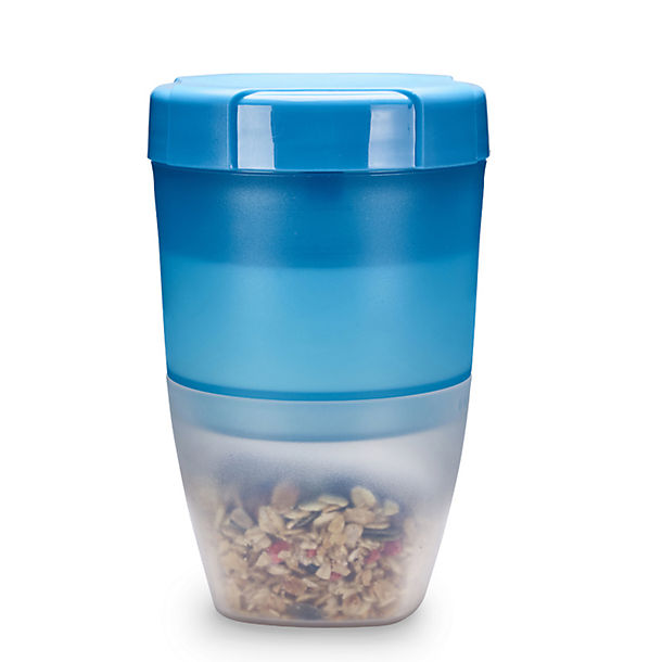 Trudeau Milk & Cereal Container w/Ice Lid-Blue