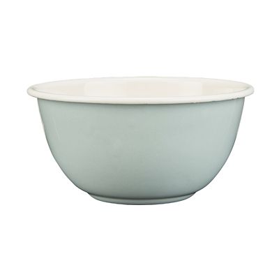 Mary Berry with Lakeland Cream and Green Enamel Pudding Basin 17cm