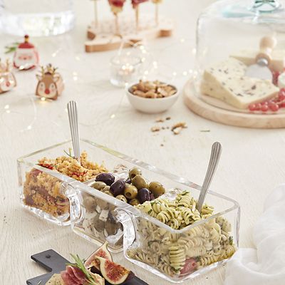 LSA Serve Trio Platter Glass Serving Dish  alt image 2