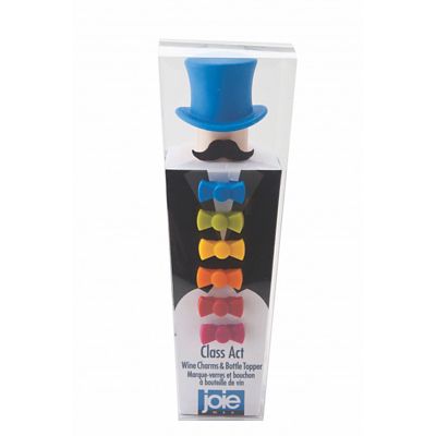 Joie Top Hat Bottle Topper and Bow Tie Wine Glass Charms
