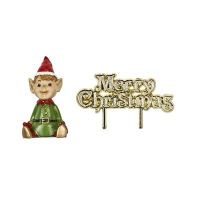 Santa’s Elf Resin Cake Topper and Christmas Motto image(1)