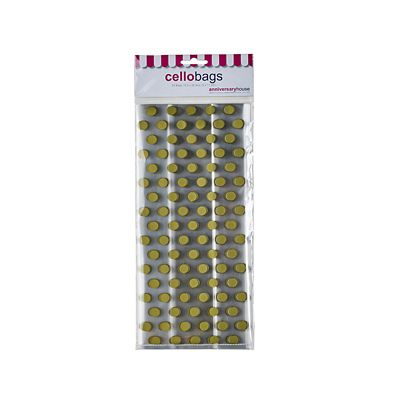 20 Gold Polka Dot Presentation Gift Bags 12.5 x 28.5cm image(3)