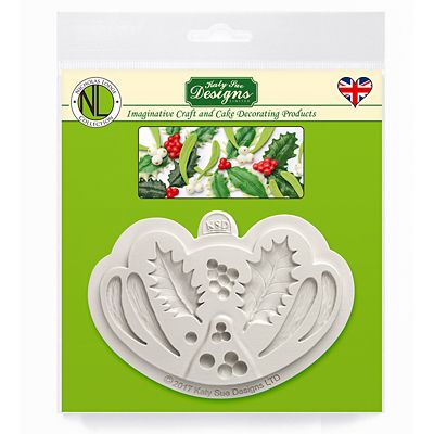 Katy Sue Designs Holly and Mistletoe Silicone Mould image(6)