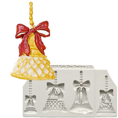 Katy Sue Designs Christmas Bells Silicone Mould image(1)