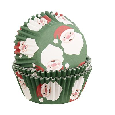 Foil Christmas Santa Cupcake Cases 30 Pack image(1)
