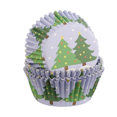 Foil Christmas Tree Cupcake Cases 30 Pack image(1)
